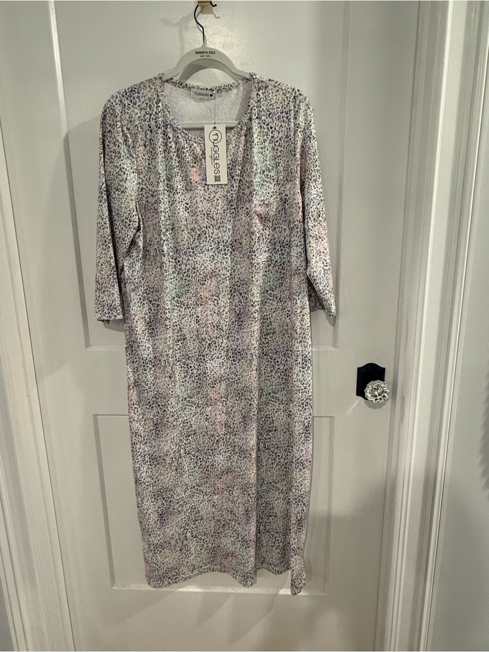 NWT Nuggles multicolored leopard Midi Dress 3/4 sleeve size XL